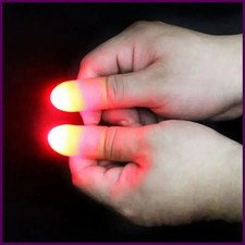 2Pcs Magic Light Up Finger Fingers LED Tricks Thumb Props Halloween Christmas