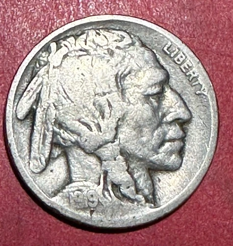 1919S US Buffalo Nickel! "San Francisco" Mint! FINE! Old US Coin!
