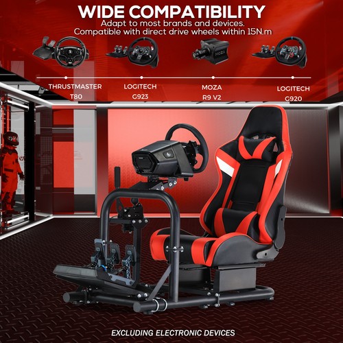 Supllueer Racing Simulator Cockpit with Bluetooth Speaker Seat Fit Logitech G920 - Picture 21 of 23