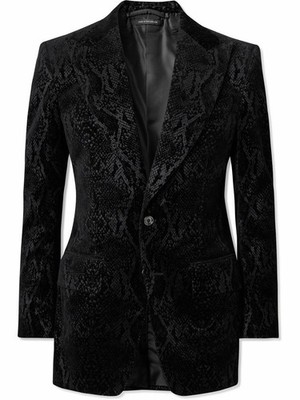 New Tom Ford Atticus Black Snake Python Velvet Dinner Jacket Sz 46 US 36 $7490