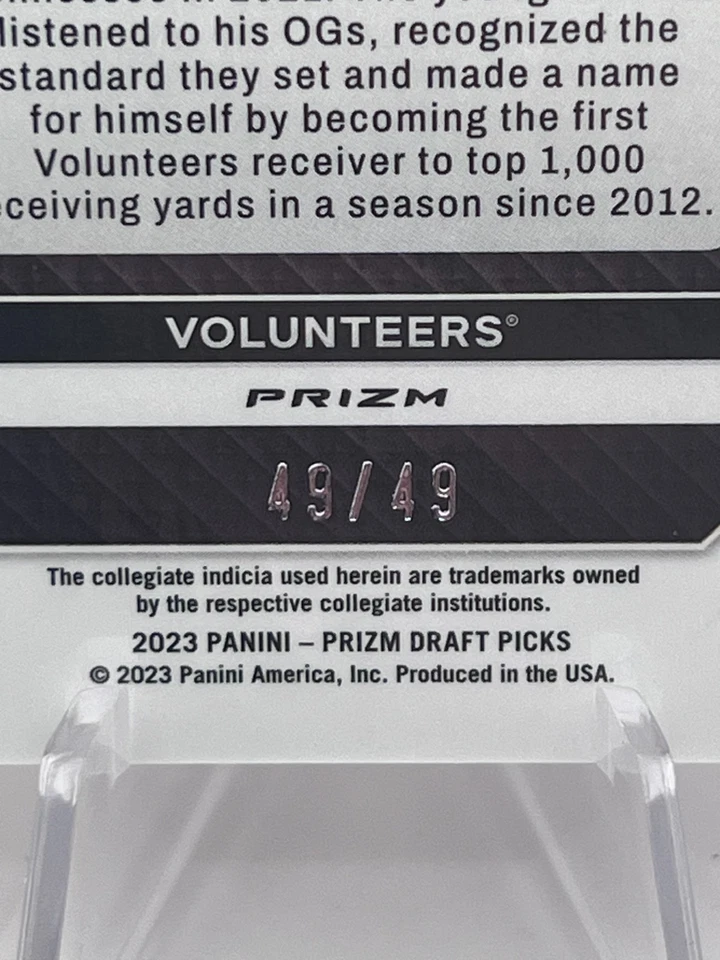 Cedric Tillman - 2023 Prizm Draft Picks #144 Orange Pulsar 49/49 Bookend SP - Image 3 of 3
