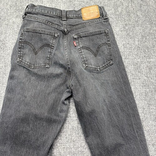 Jeans Levis Premium donna 26x31 nero costina svasati boho western bottoni mosca - Foto 13 di 14