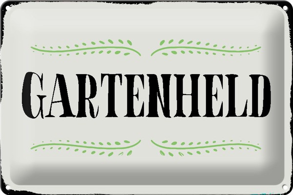 Schild Blech 30X20Cm - Made In Germany - Spruch Gartenheld Wand-image