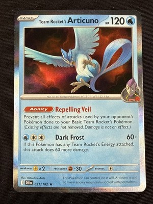 Team Rocket's Articuno Pokemon SV10: Destined Rivals Holo Rare 051/182