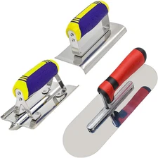 Concrete Tools Set Stainless Steel Pool Trowel (11" X 4") plus Concrete Edger (6