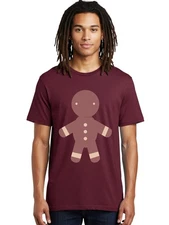 Gingerbread-Man Mens Graphic Tee, 100% Cotton, Casual Summer Wear