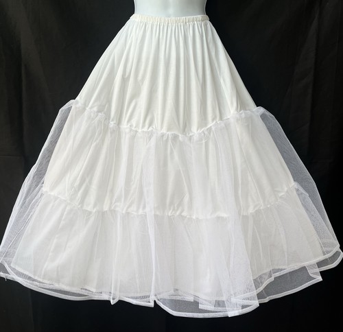 Laura Ashley Vintage 80’s White Cotton Mesh Net Petticoat Slip One Size L31” Neu mit Etikett - Bild 5 von 10