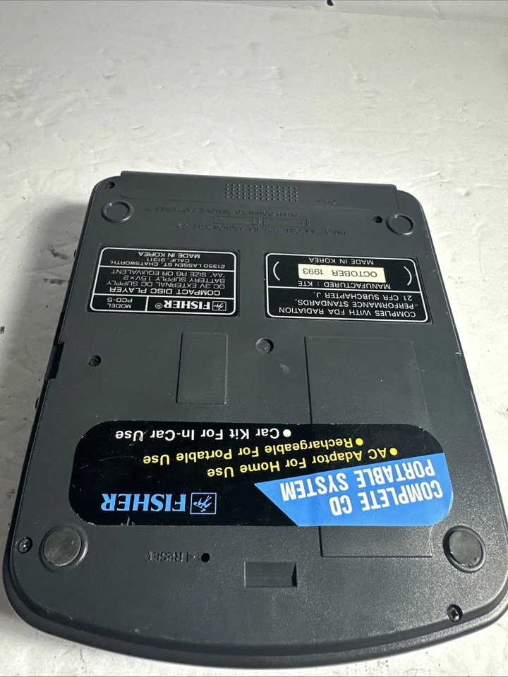 Reproductor de CD de disco compacto personal Fisher de colección PCD-5 (3) Foto 3 de 4