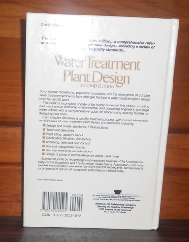1990 Water Treatment Plant Design 2nd Edition ASCE AWWA Engineering Book - Bild 3 von 6