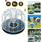 Solar Fountain for Bird Bath Water Pump 8 Nozzles Cloudy Day Safe Pump