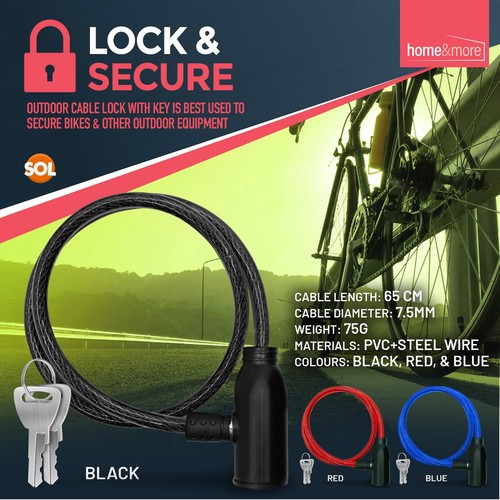 Strong Steel Bicycle Security Chain with Keys - Heavy Duty 650mm Bike Lock Cable - Picture 12 of 16