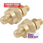 Quickcar 57-660, 2 Pack Gold Brass Battery Terminals- Side- Mount Performance Pa