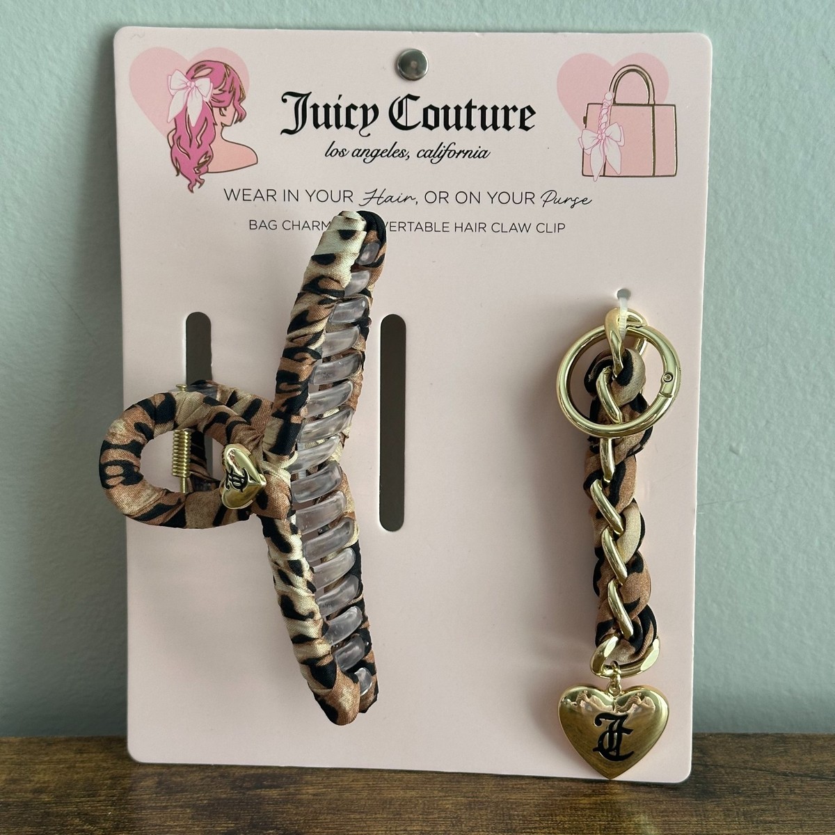 New Juicy Couture YOU CHOOSE Hair Claw Clip Bag Charm Accessories
