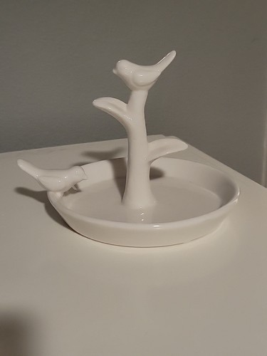 Süßer Keramik Ring Schmuck Halter Elfenbein Vögel - Bild 3 von 8