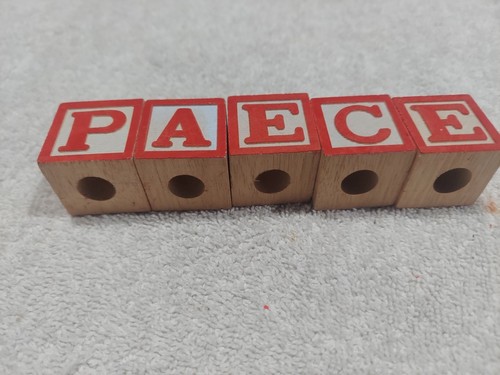 1 Set Peace Holzbausteine Makramee fünf Stück Set 1 3/32" #12302040 - Bild 6 von 8