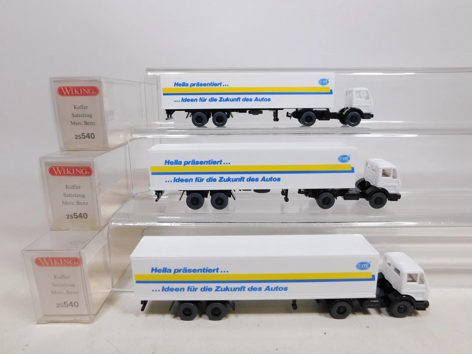 3x wiking H0 1:87 25 540 Modello Trattore Case / Sz MB Hella Mint + Box # - Immagine 2 di 4