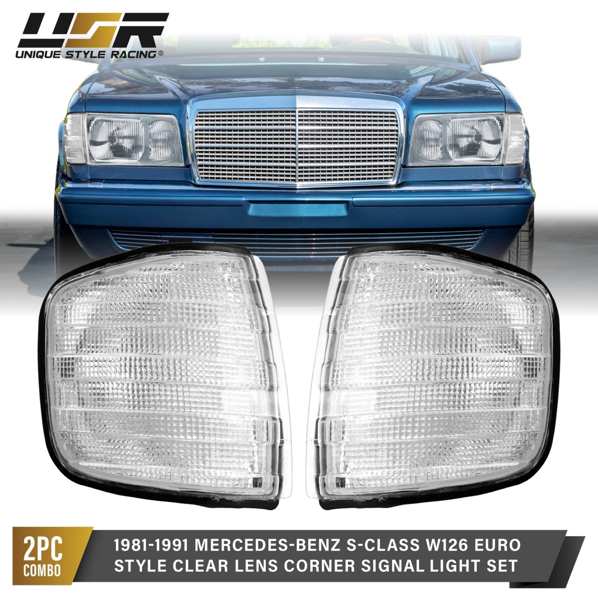 Depo Euro Style Clear Corner Signal Light For 1981-91 Mercedes