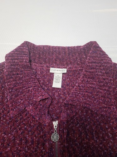 Catherines Womens Plus Size Cardigan 1x Full Zip Long Sleeve - Picture 6 of 14