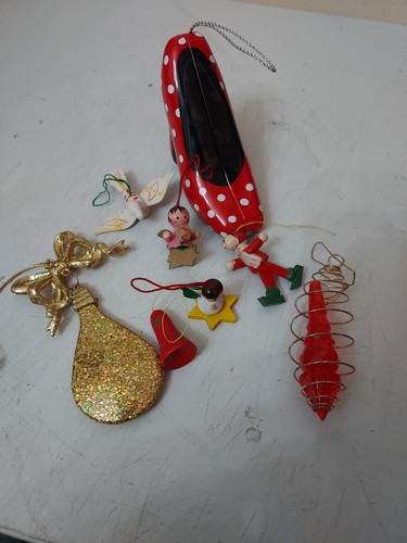 Christmas Ornaments 8 Lot Dove, Shoe, Crystal, Angels Etc.
