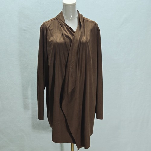 Soft Surroundings Drape Faux Suede Jacket Cardigan Womens NWT Long Sleeve 3X - Picture 6 of 11