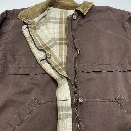 Vintage St Johns Bay brauner Wendemantel kariert Cordkragen Hausarbeit Scheune - groß - Bild 17 von 19