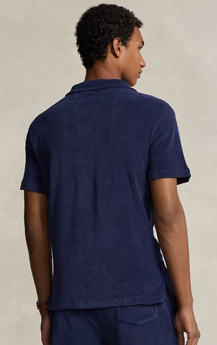 Polo Ralph Lauren Men's Custom Slim Fit Terry Polo Shirt Color Navy Size M, L - Picture 4 of 5