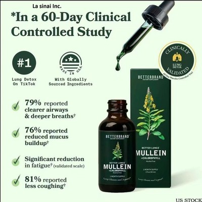 Mullein Drops for Lungs Mullein Leaf Extract with Chlorophyll for Res and Lung