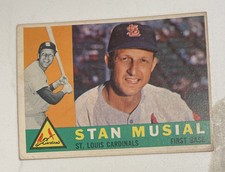 1960 Topps Baseball Card Stan Musial St. Louis Cardinals #250 VG-EX