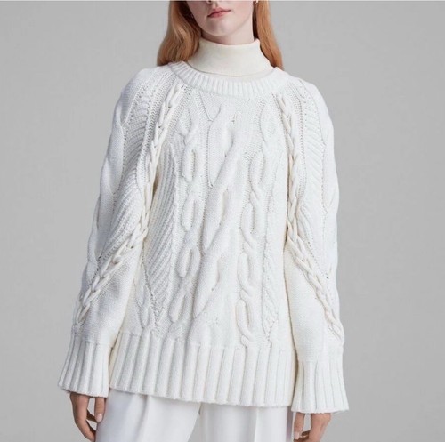 NWT Club Monaco Oversized Cable Crew Sweater in Blue - Size Small
