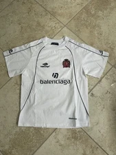 Balenciaga White Soccer Manchester Jersey T Shirt Oversized Size Large
