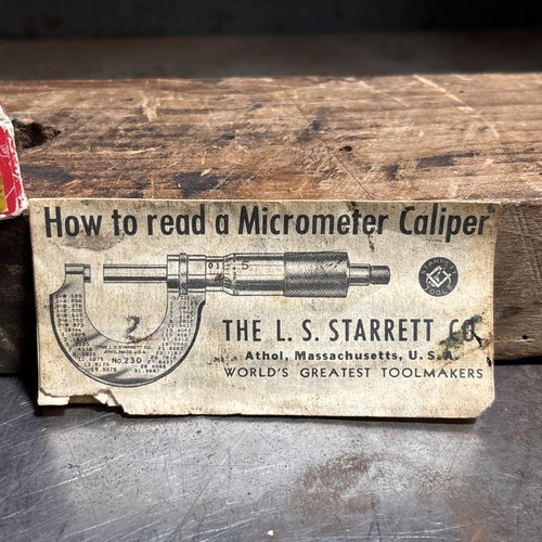 Antike LS Starrett Nr. T240XRL 1" Mikrometerkasten für Zerspanung und Maschinisten - Bild 2 von 12