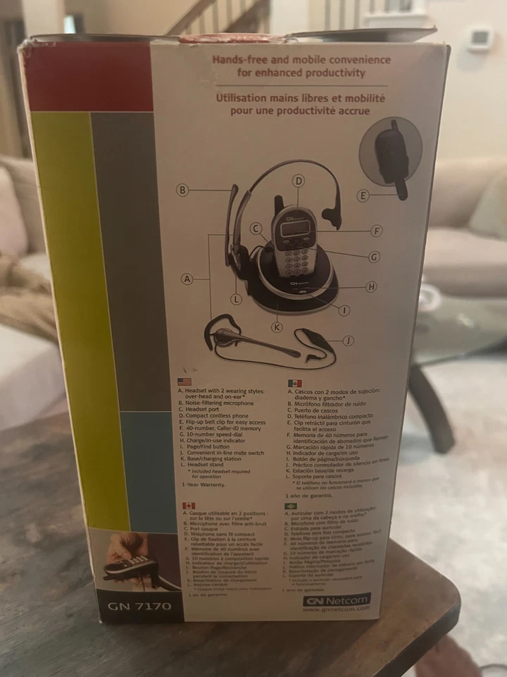 Plantronics CT12 2.4GHz Cordless Headset Telephone Caller ID Call Waiting 200ft - Image 2 of 2