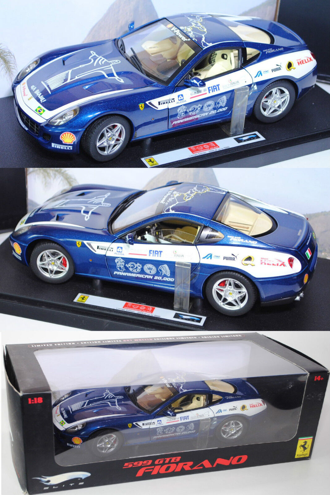 Elite l7117 Ferrari 599 GTB florano, Panamerican, 1 18, OVP Elite l7117 Ferrari 599 GTB florano, Panamerican, 1 18, OVP