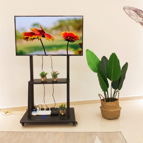 23"-100" Swivel Tilt Mobile TV Cart Rolling Height Adjust TV Trolley Floor Stand - Picture 95 of 128
