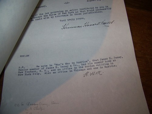 1930 HINMAN HOWARD KATTELL LAWYER BOLLHEAD BINGHAMTON NY KENT TIMBER CO LETTER - 第 4/5 張圖片