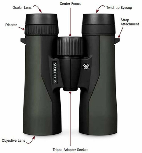 Vortex Optics Diamondback HD 12x50 Roof Prism Binocular Green DB-217 - Picture 2 of 3