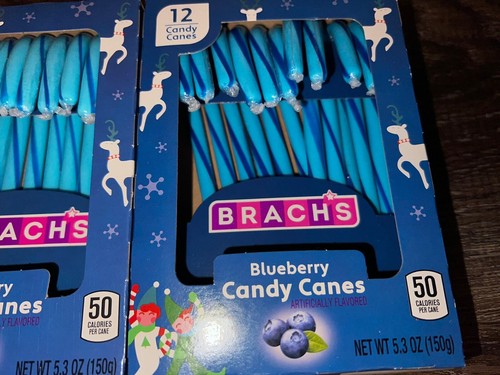 Brachs ~ Blueberry Candy Cane Christmas 5.3 oz 24-Canes ~ 2-Pack ~ 12/2027 - Picture 3 of 4