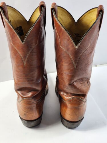 Vtg Tony Lama #5084 Tan Leather Western Cowboy Riding Work Biker Men's Sz 8.5 AA - Picture 8 of 14