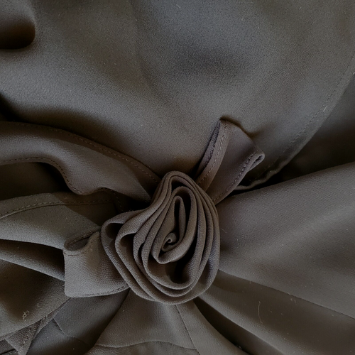 Ann Taylor LOFT Little Black Dress Size 6 Flower Applique Ruffled Tiered Hem - Picture 8 of 11