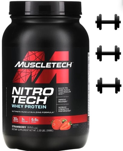 NEW MuscleTech Nitro Tech Whey Protein Milk Chocolate, Strawberry, Vanilla Cream - Picture 11 of 17