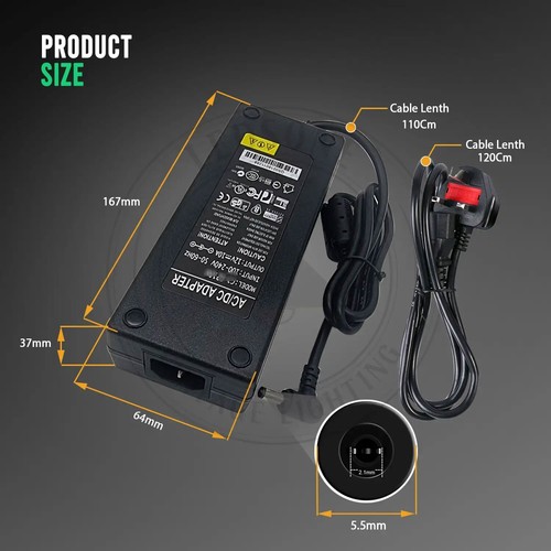 12V Power Supply AC to DC Adapter Charger 12W-120W For LED Strip Light/CCTV - Picture 26 of 26