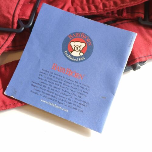 Baby Bjorn Baby Carrier 1990 Vintage Red Sling Original Classic w Box Infant - Picture 16 of 17