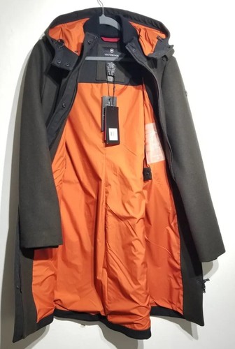 Raro cappotto lungo Victorinox Mission verde militare lana donna XL $695 ☆ nuovo - Foto 2 di 23