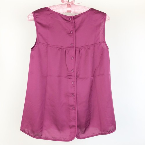 Nicole Richie Collection Women Top Blouse Sz XXS Plum Sleeveless Faux Suede - Picture 2 of 4