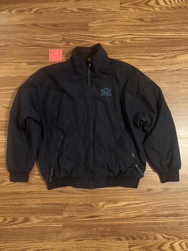 Vintage Dunbrooke Blue Chevy Chevrolet Employee Racing Car Jacket Men’s Size XL