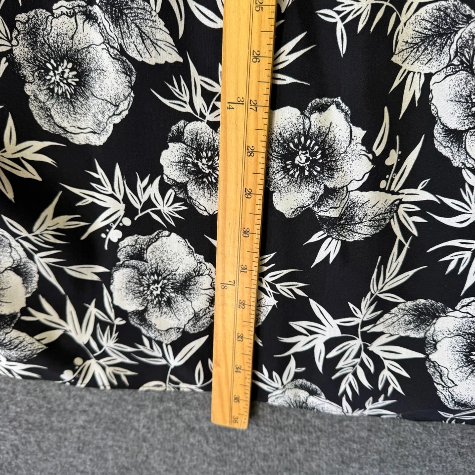 Charter Club Silk Maxi Skirt Womens Plus 18W Black White Floral - Image 4 of 4