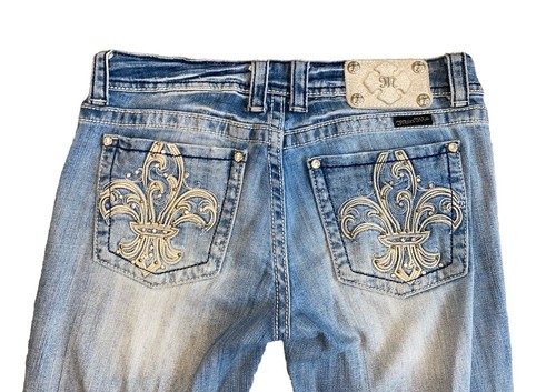 Miss Me Damen Capri Denim Jeans Größe 29 Stil JY511OP Strass bestickt - Bild 9 von 11