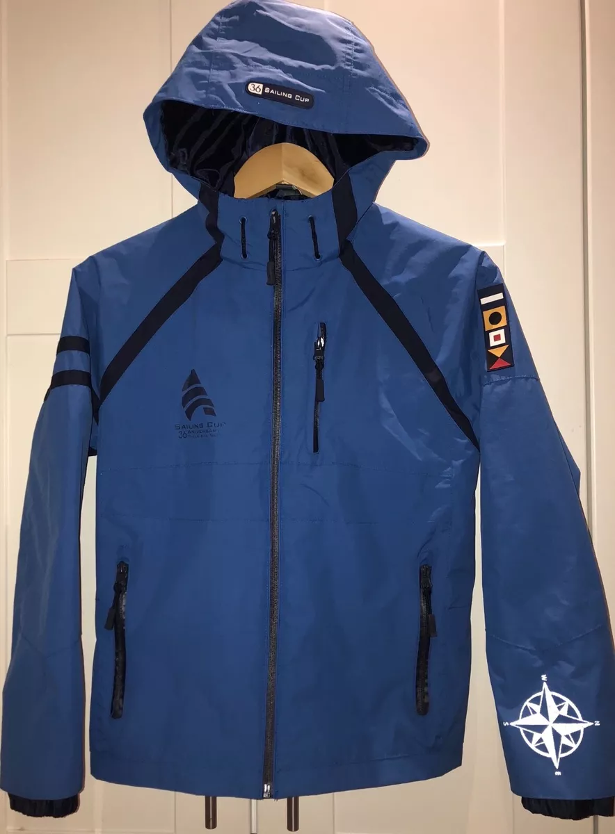 ZARA Kids Sailing Jacket raincoat Waterproof Boys size 11-12 152cm Blue