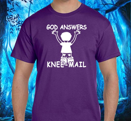 GOD ANTWORTET KNIEPOST T-Shirt - mit Kind Farbe wählbar - 100% Baumwolle S-X - Bild 15 von 19
