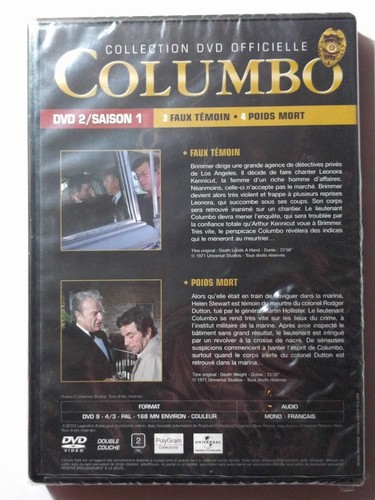 COLUMBO Collection officielle DVD 2 : Episodes 3 4 ** NEUF ** - Imagen 2 de 2